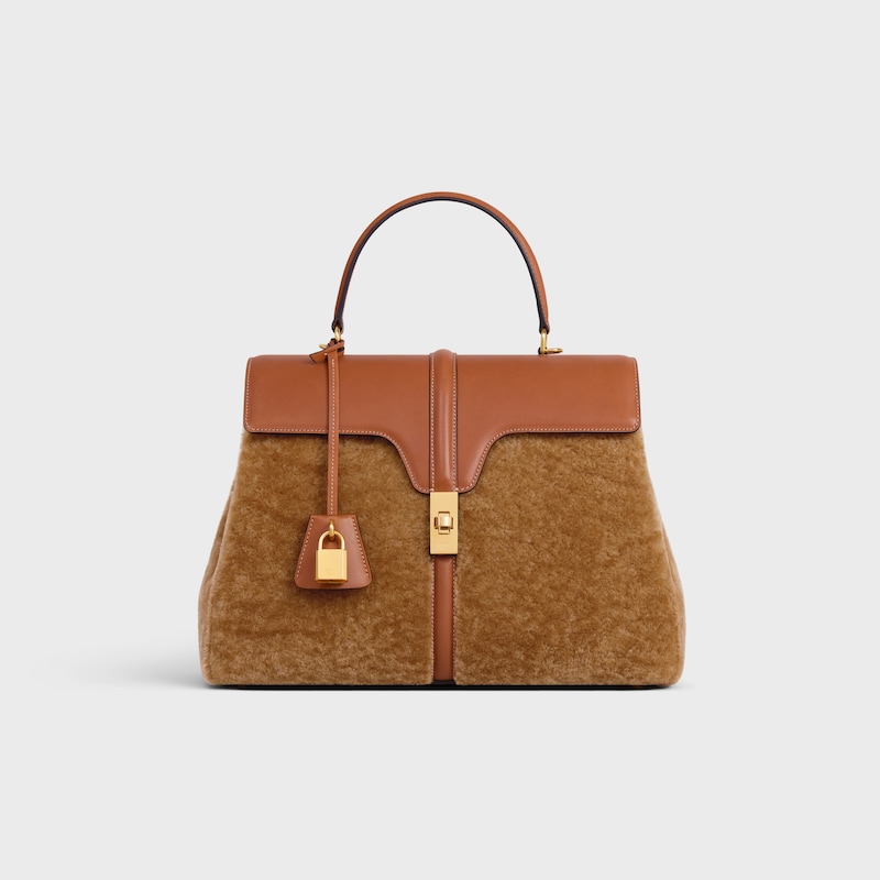sac classique 16 en peau lainée et cuir de veau