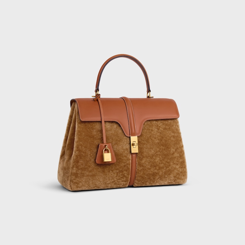 sac classique 16 en peau lainée et cuir de veau