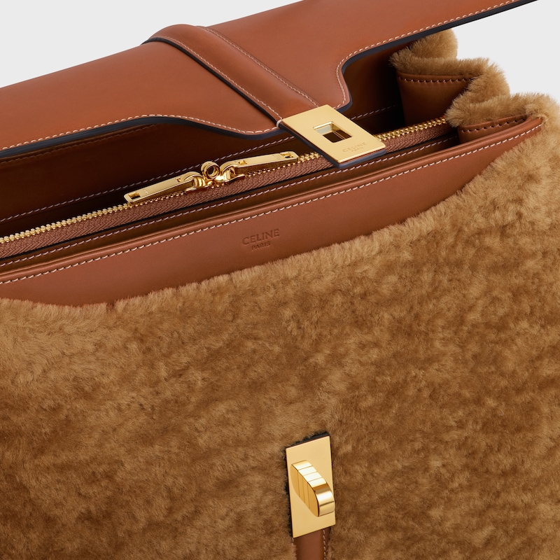 sac classique 16 en peau lainée et cuir de veau