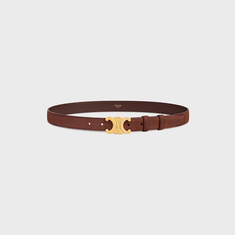 ceinture triomphe moyenne 25 mm en cuir de veau nubuck grainé