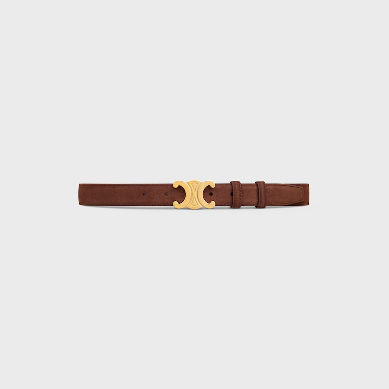 ceinture triomphe moyenne 25 mm en cuir de veau nubuck grainé