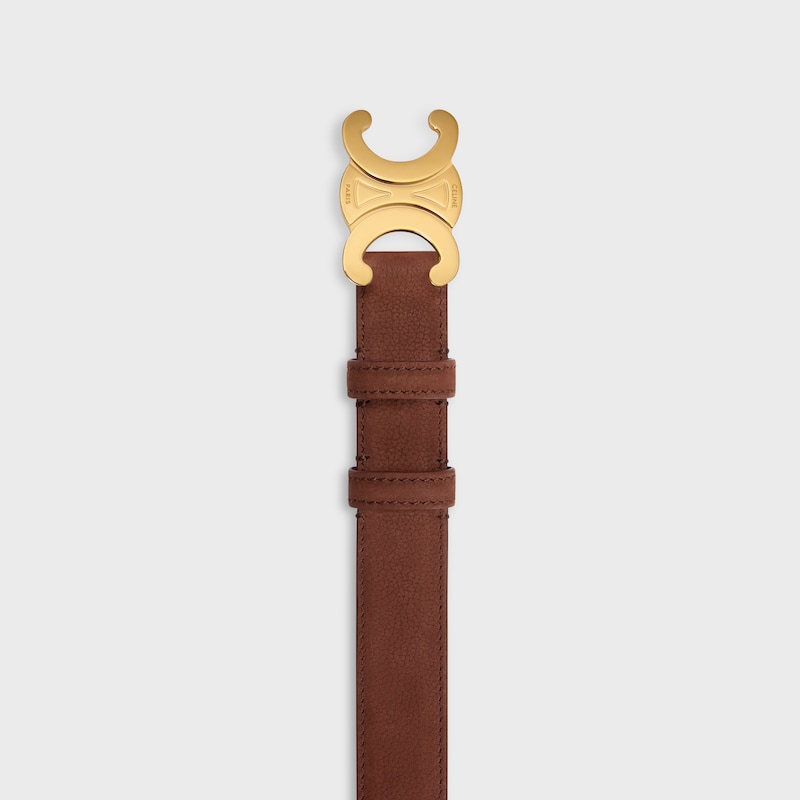 ceinture triomphe moyenne 25 mm en cuir de veau nubuck grainé