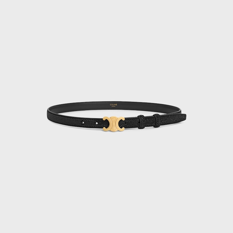 ceinture triomphe petite taille 18 mm en cuir de veau suédé avec strass