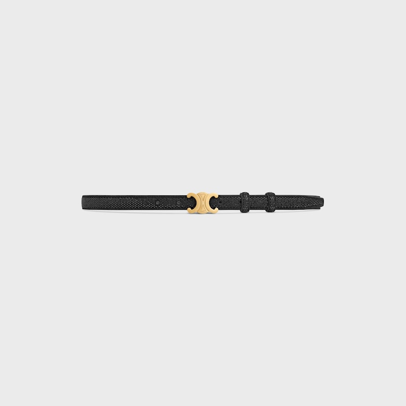 ceinture triomphe petite taille 18 mm en cuir de veau suédé avec strass