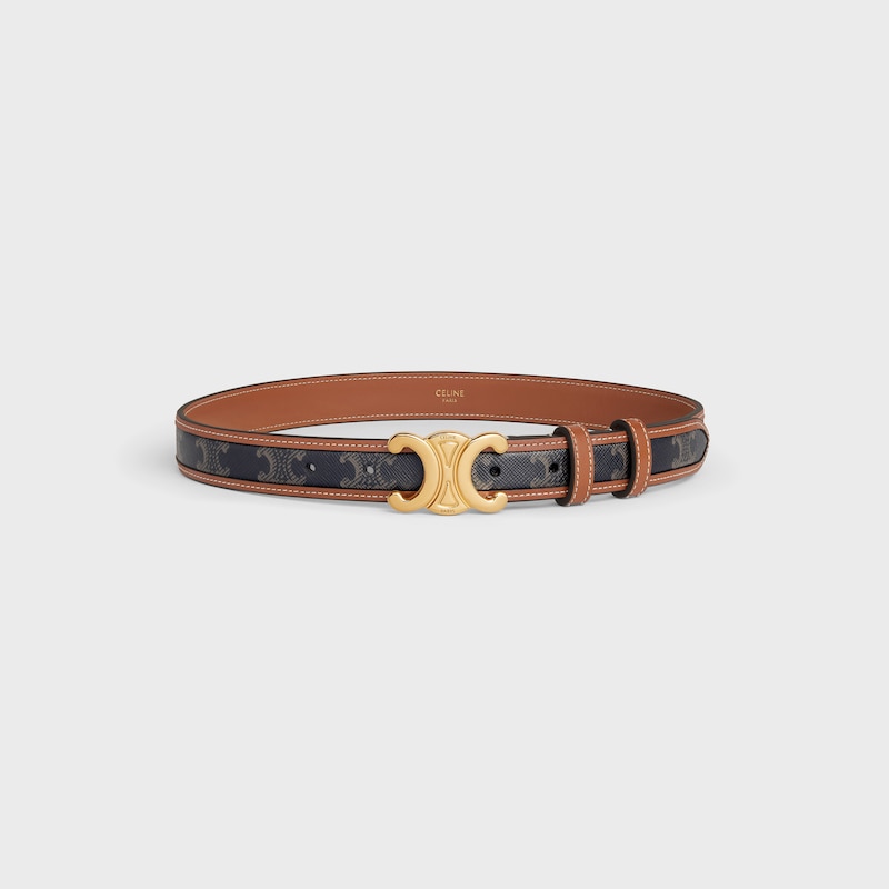 ceinture triomphe moyenne 25 mm en toile triomphe et cuir de veau