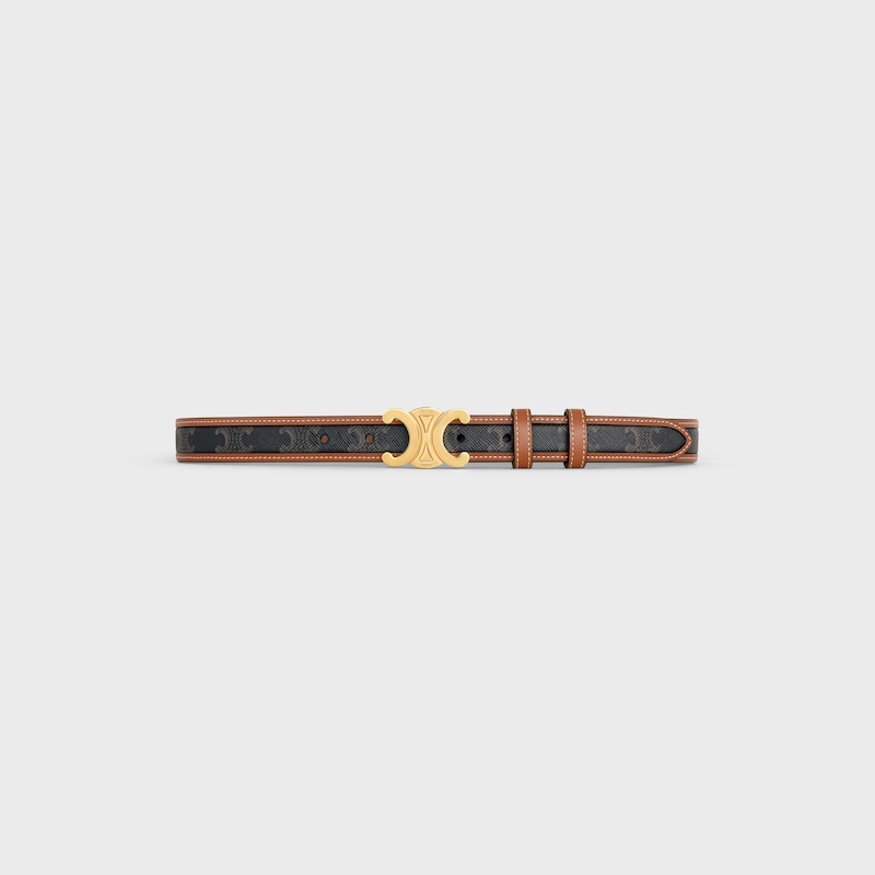 ceinture triomphe moyenne 25 mm en toile triomphe et cuir de veau