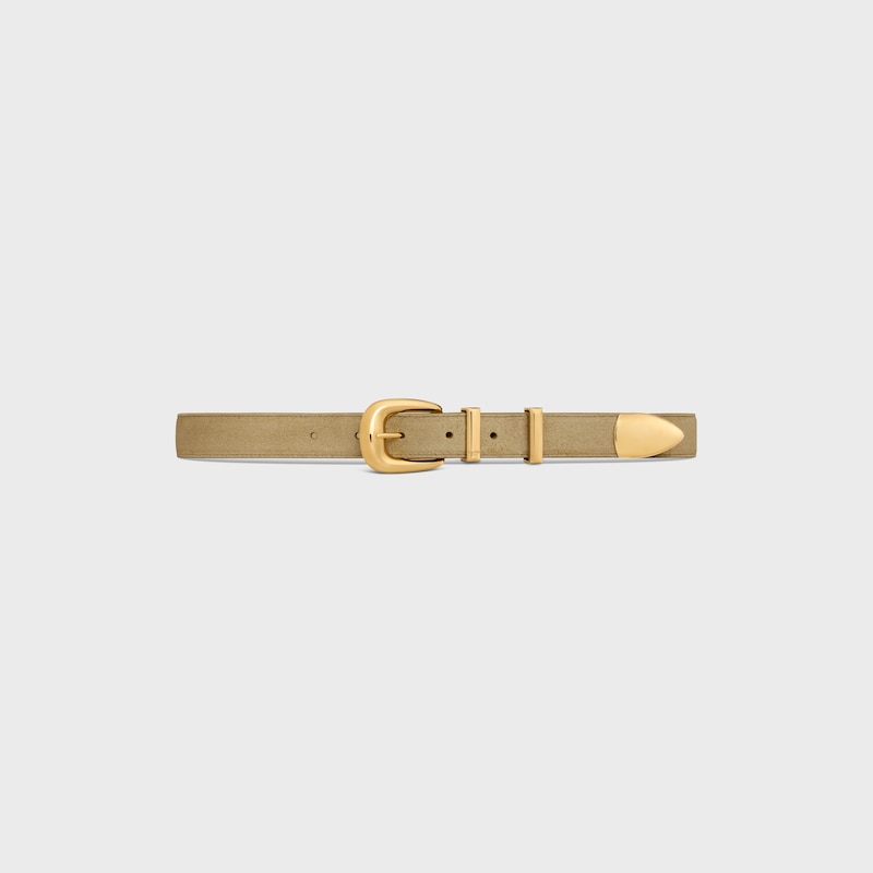ceinture western moyenne 25 mm en cuir de veau suédé