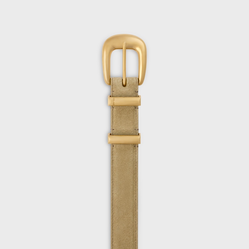 ceinture western moyenne 25 mm en cuir de veau suédé