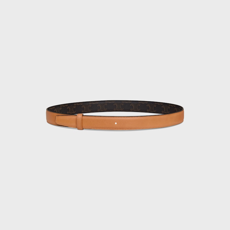 bracelet réversible 25 mm en cuir de veau naturel et toile triomphe