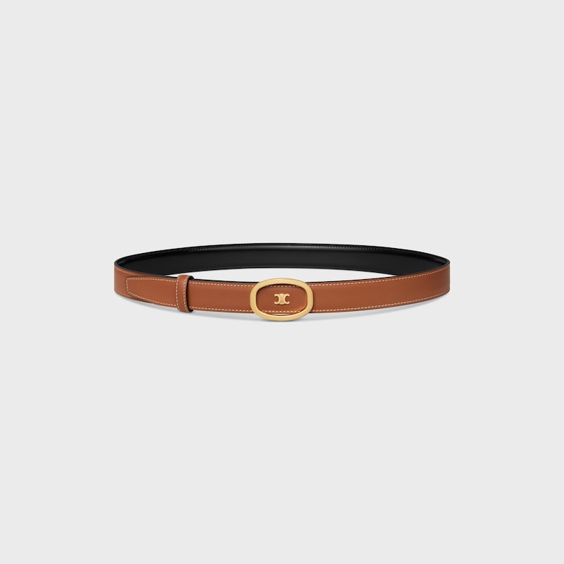 ceinture réversible celine alix moyenne 25 mm en taurillon et veau naturel