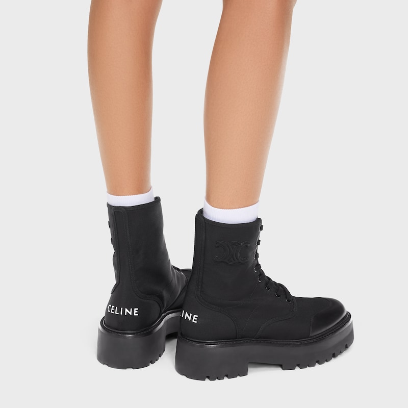 botte celine volumineuse À lacets en nylon et bulle brillant