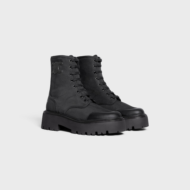botte celine volumineuse À lacets en nylon et bulle brillant