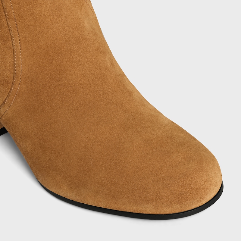 bottes celine triomphe hautes en daim de veau