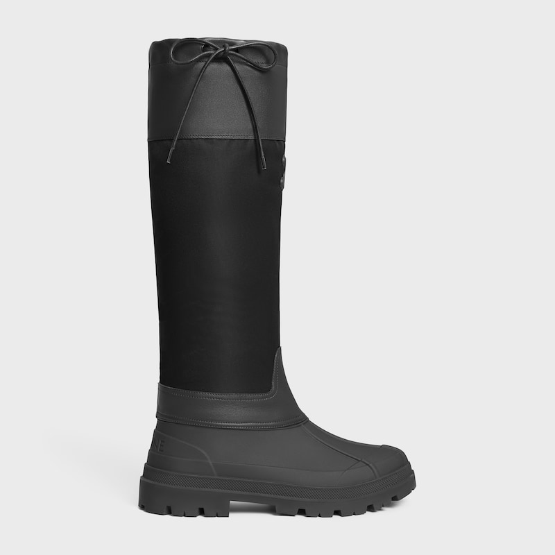 bottes hautes celine riley en nylon et cuir de veau