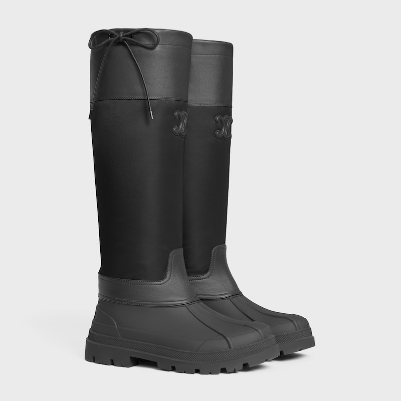 bottes hautes celine riley en nylon et cuir de veau