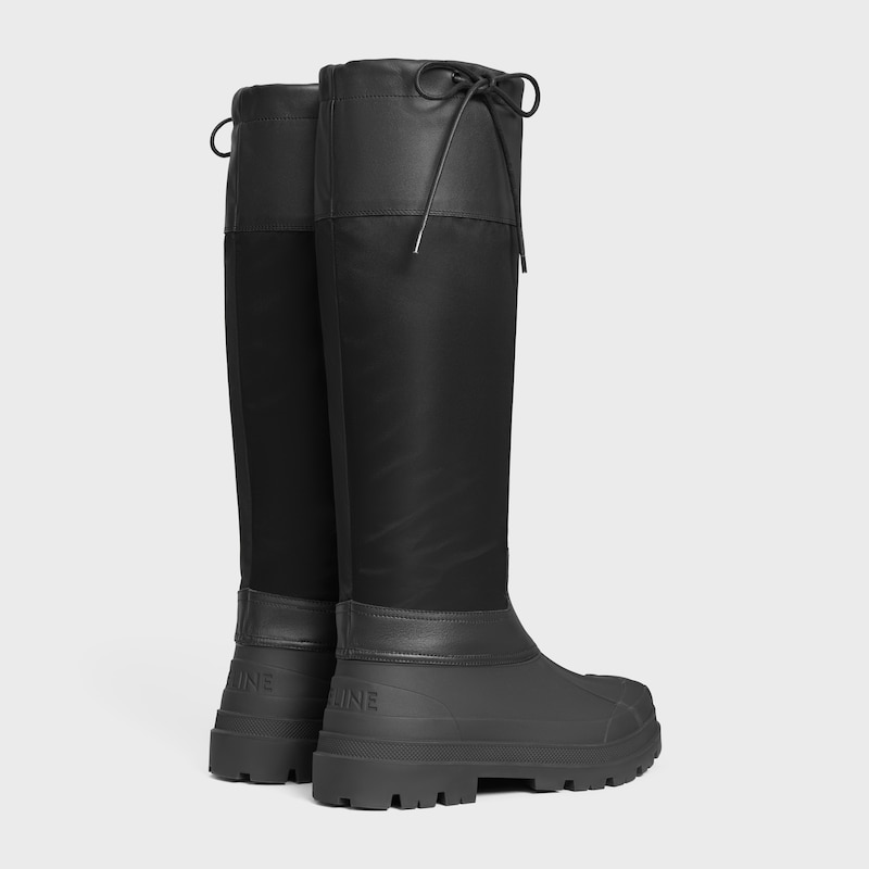 bottes hautes celine riley en nylon et cuir de veau