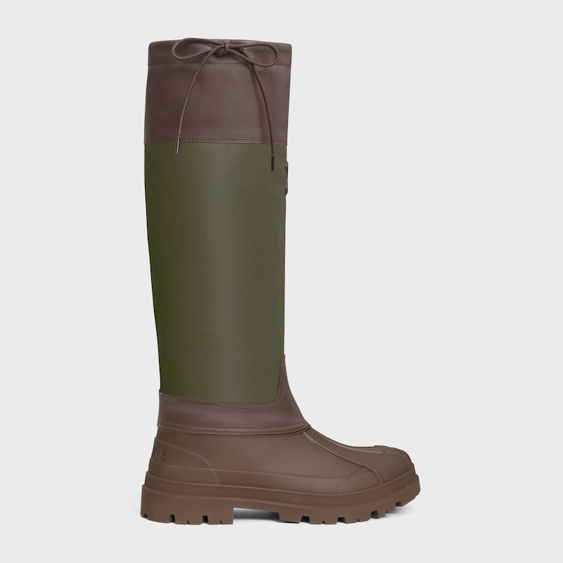 bottes hautes celine riley en nylon et cuir de veau