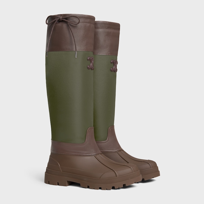 bottes hautes celine riley en nylon et cuir de veau