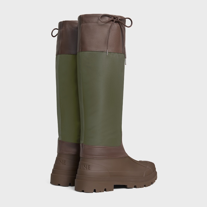 bottes hautes celine riley en nylon et cuir de veau