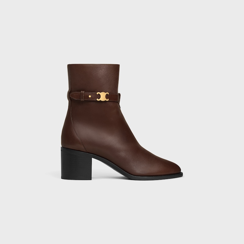 bottes À brides celine garance triomphe en cuir de veau