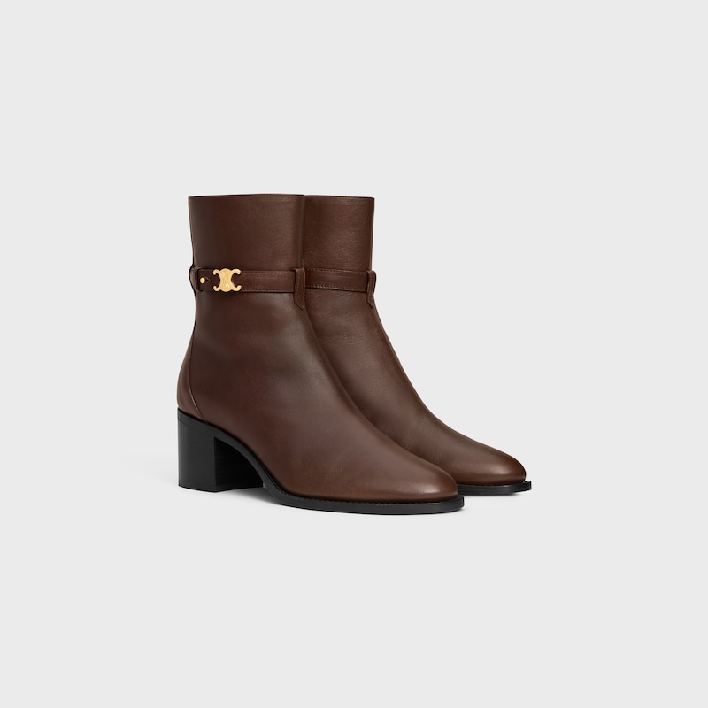 bottes À brides celine garance triomphe en cuir de veau