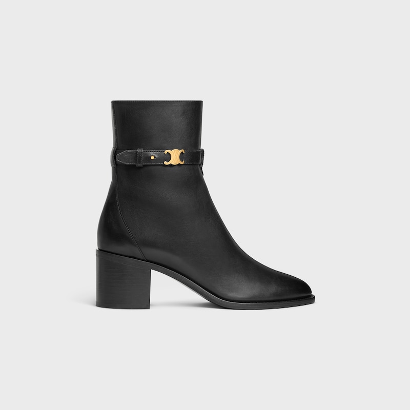bottes À brides celine garance triomphe en cuir de veau