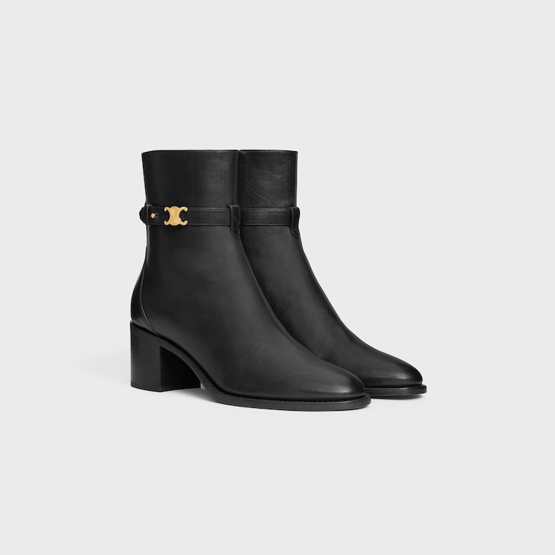 bottes À brides celine garance triomphe en cuir de veau