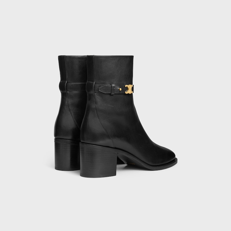 bottes À brides celine garance triomphe en cuir de veau