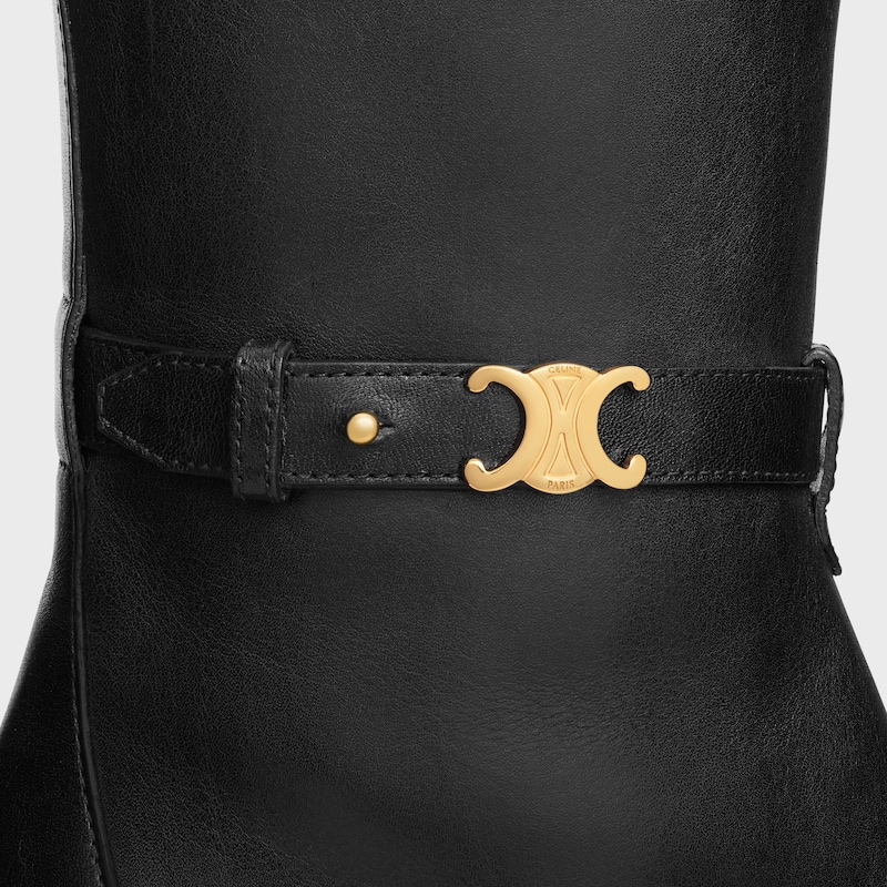 bottes À brides celine garance triomphe en cuir de veau