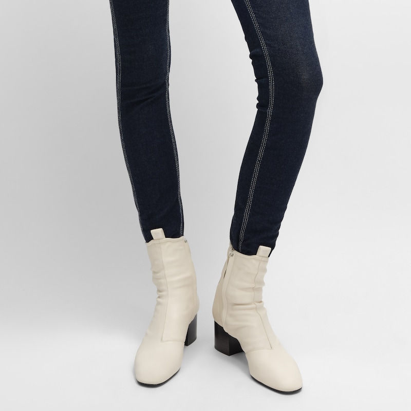 cheri - botte À fermeture Éclair en cuir dagneau extensible