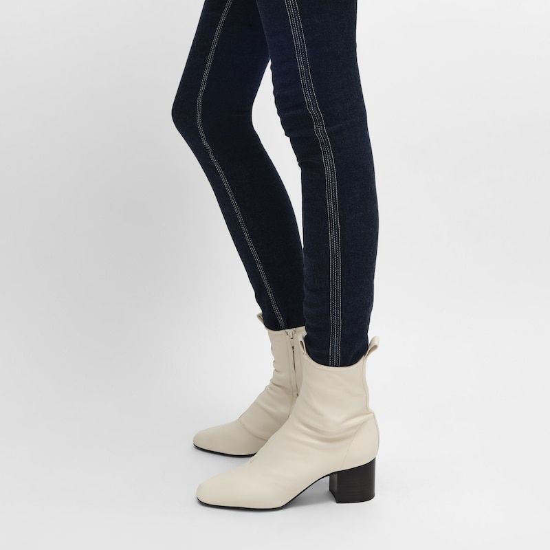 cheri - botte À fermeture Éclair en cuir dagneau extensible