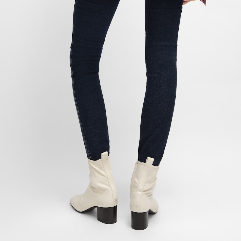 cheri - botte À fermeture Éclair en cuir dagneau extensible