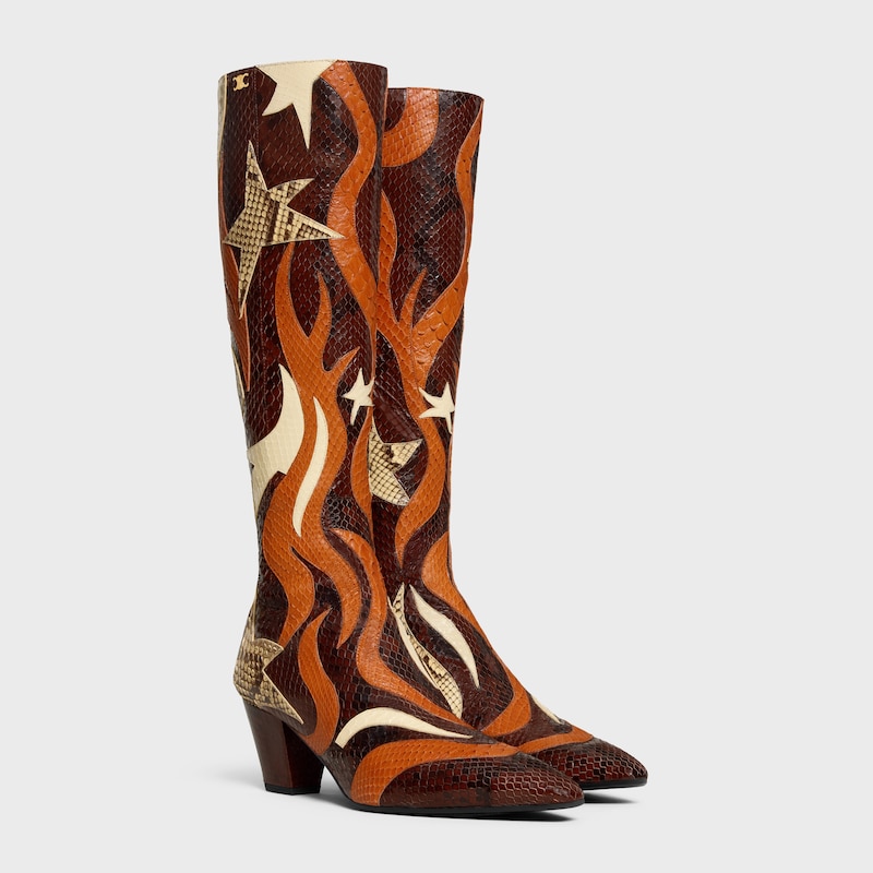 scÈne - bottes hautes en patchwork python