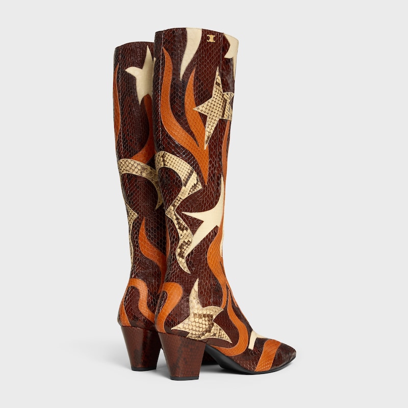 scÈne - bottes hautes en patchwork python