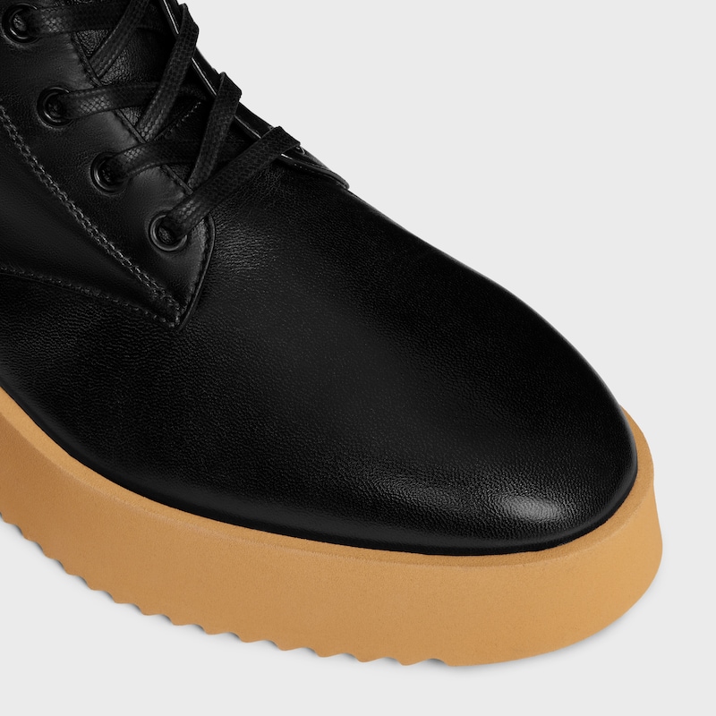 step - botte À lacets en cuir de veau brillant