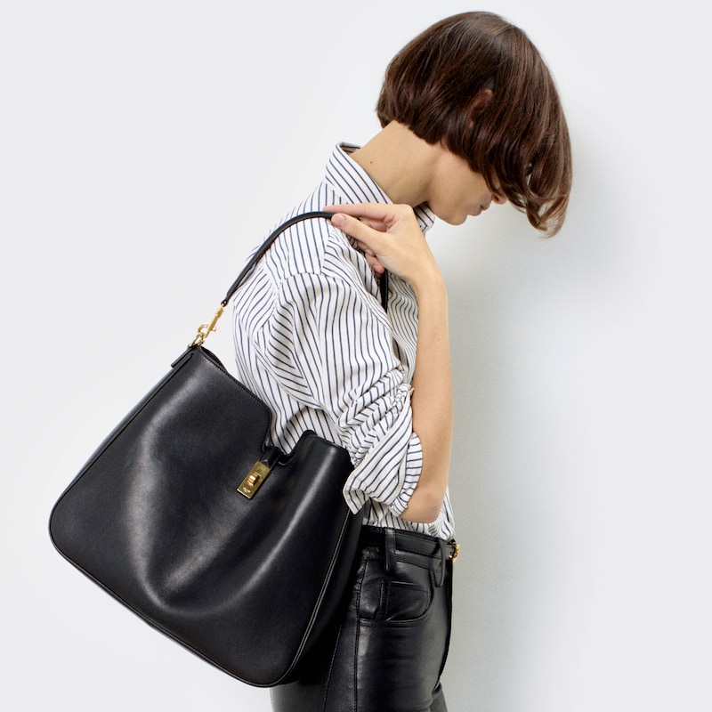 sac souple camille 16 moyen en cuir de veau lisse