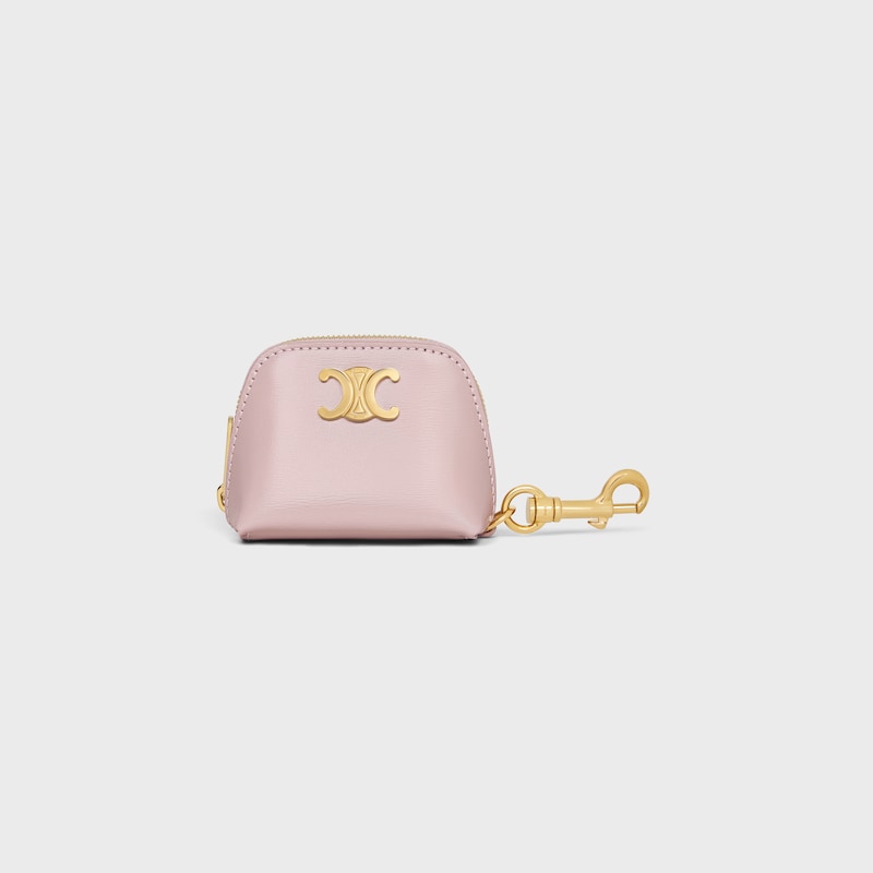 micro triomphe charm en cuir de veau brillant