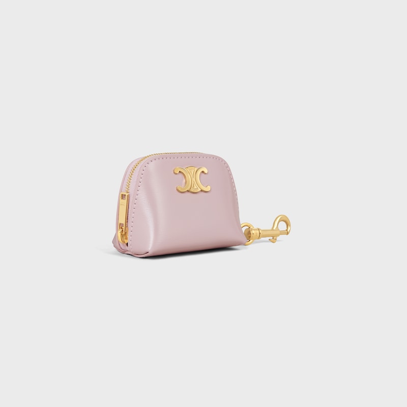 micro triomphe charm en cuir de veau brillant
