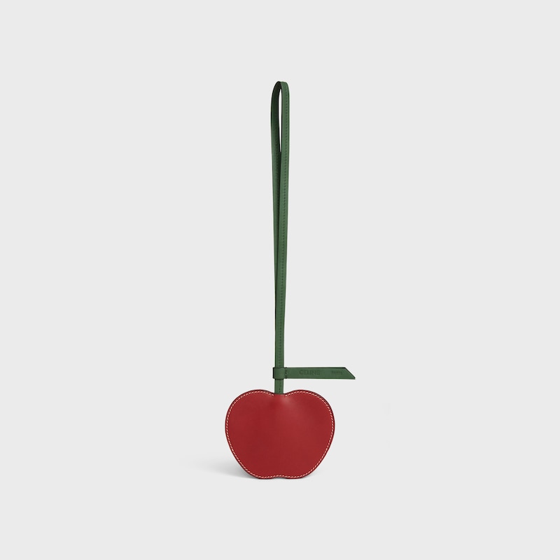 porte-clÉs pomme en peau dagneau lisse