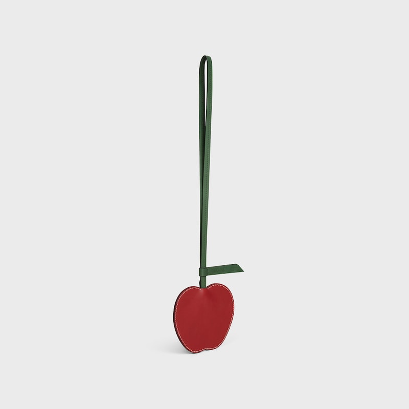 porte-clÉs pomme en peau dagneau lisse