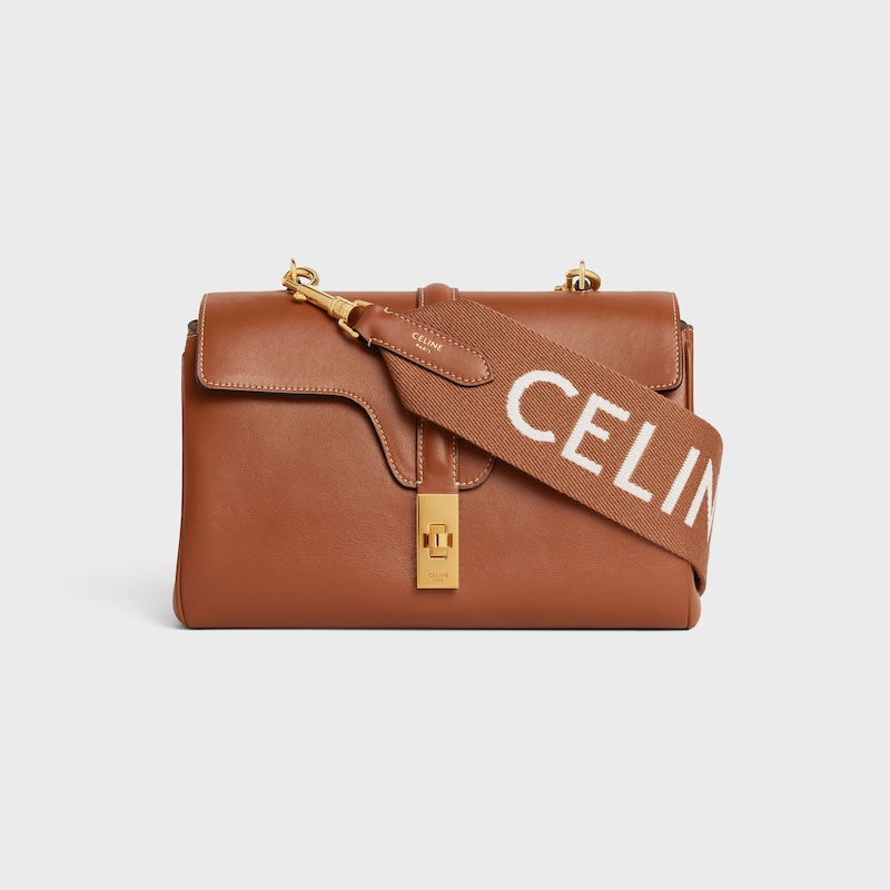 sac à bandoulière longue en laine avec jacquard celine et finitions dorées