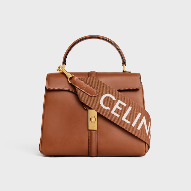 sac à bandoulière longue en laine avec jacquard celine et finitions dorées