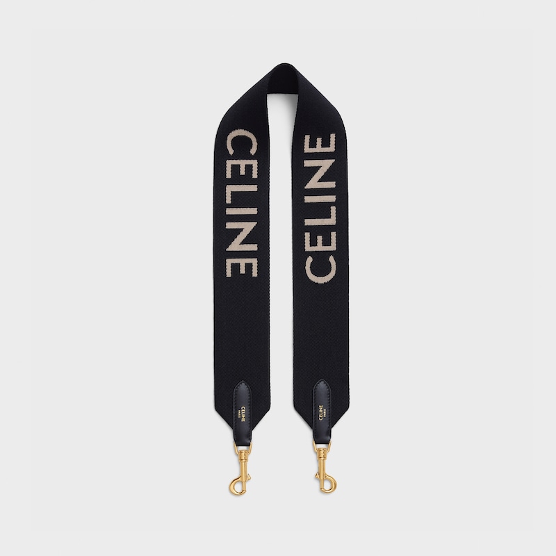 bretelles courtes en laine avec jacquard céline