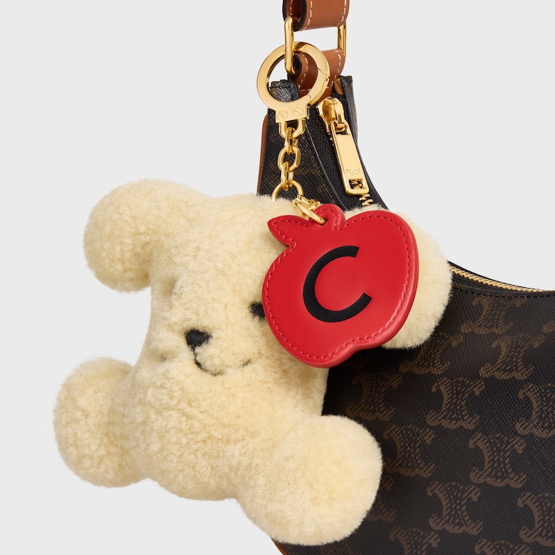 triomphe pom-pom charm pomme en mouton et veau