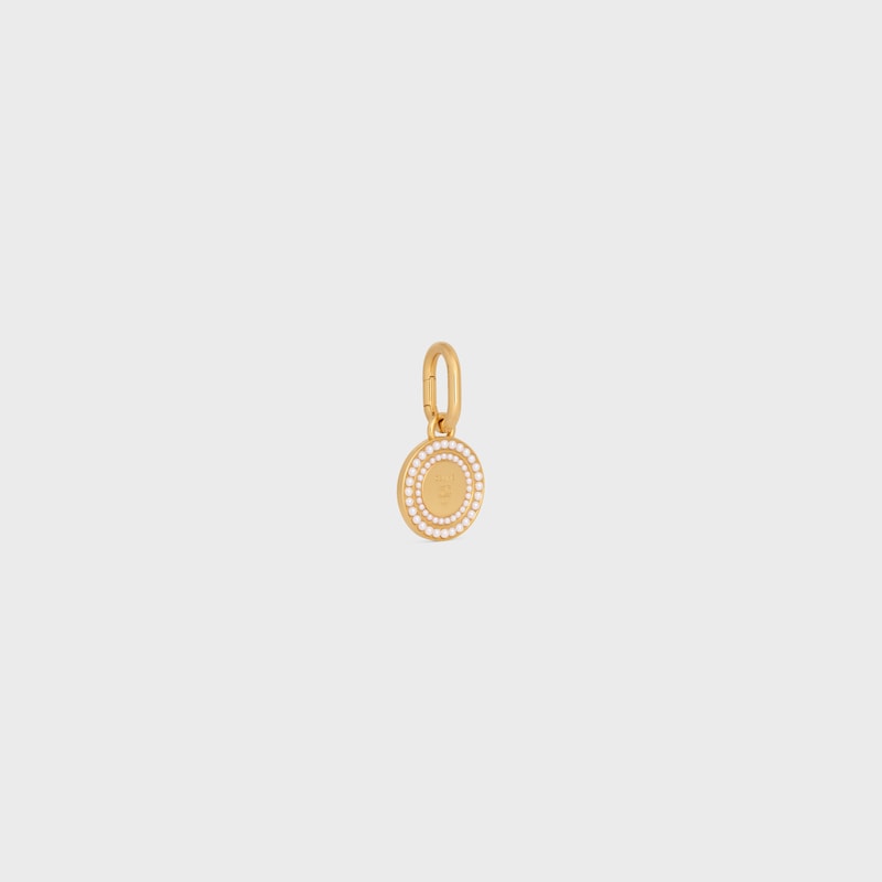 médaille céline charms en perles de résine et laiton finition dorée