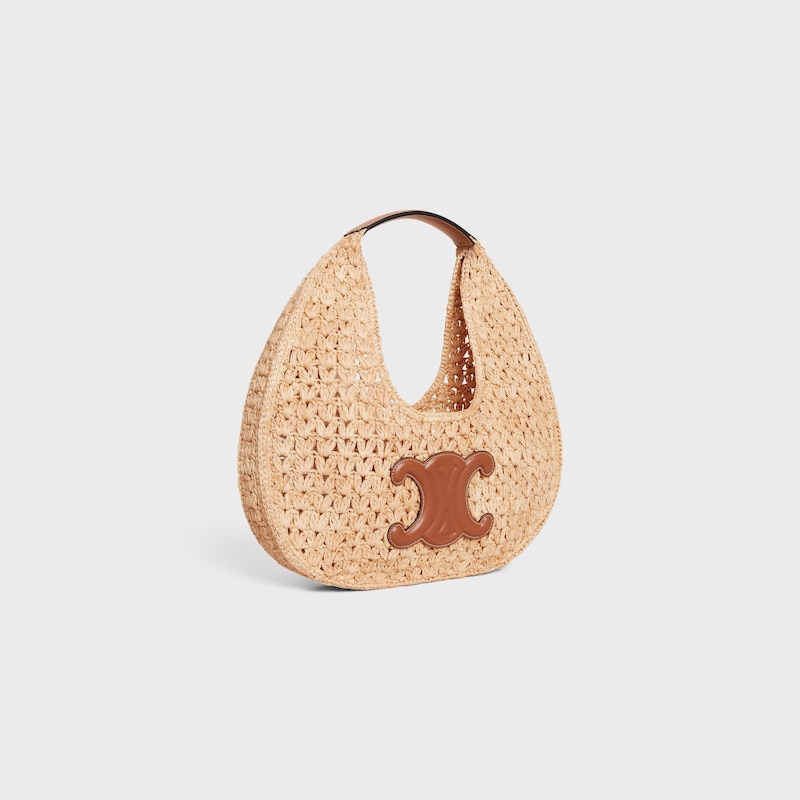 sac hobo classique céline en raphia et cuir de veau