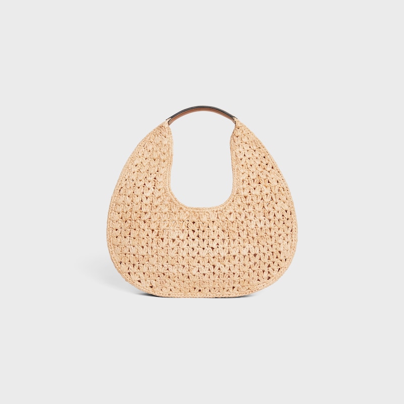 sac hobo classique céline en raphia et cuir de veau