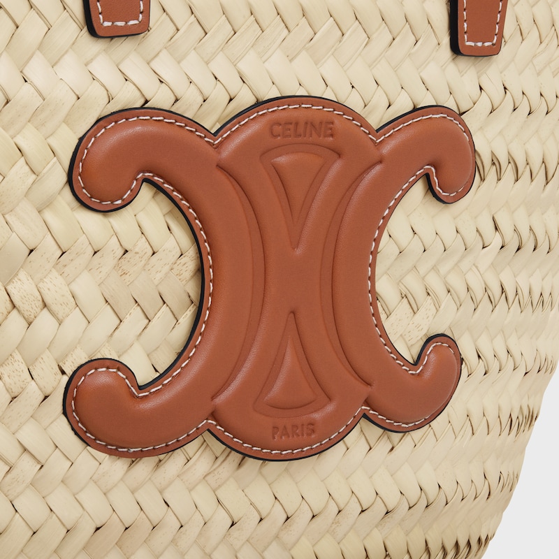 sac à main classique celine teen panier en feuilles de palmier et cuir de veau