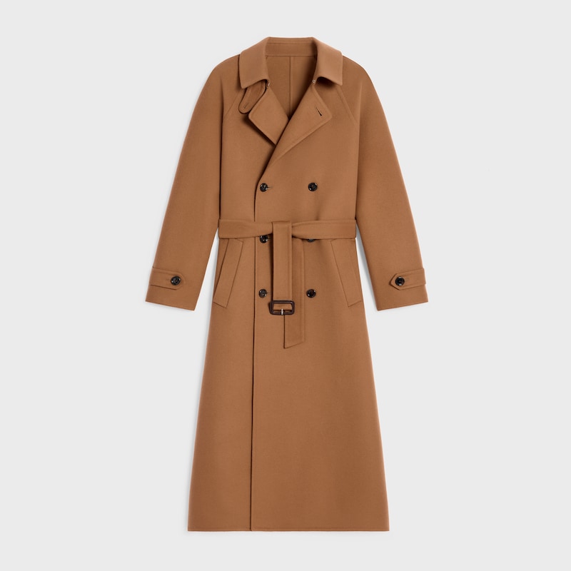 manteau enveloppant en laine cachemire double face