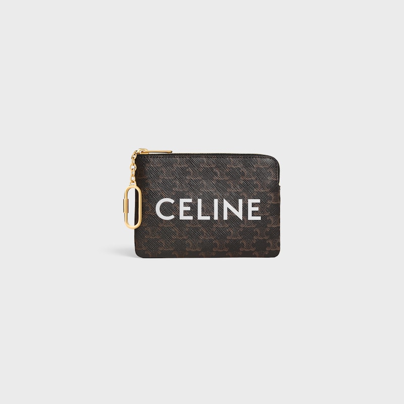 porte-monnaie en toile triomphe avec imprimé céline